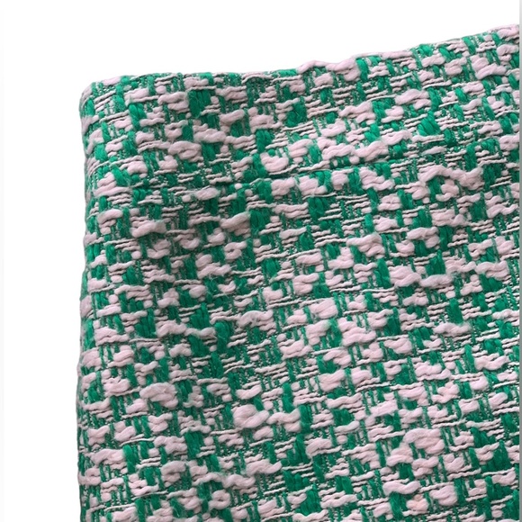 J. Crew No. 2 Pencil Skirt White Kelly Green Tweed 100% Cotton 00 XXS - Picture 6 of 9
